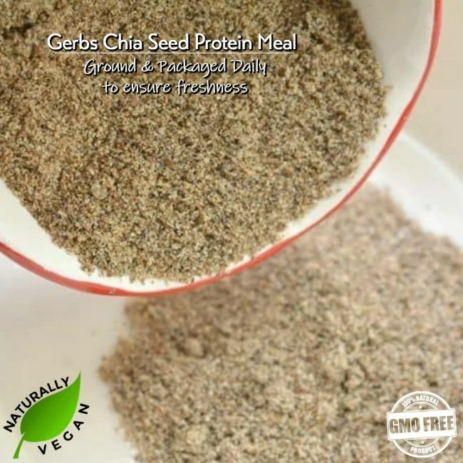 Ground Black Chia Seed Meal (Full Oil Content Protein Powder) Naturally Vegan