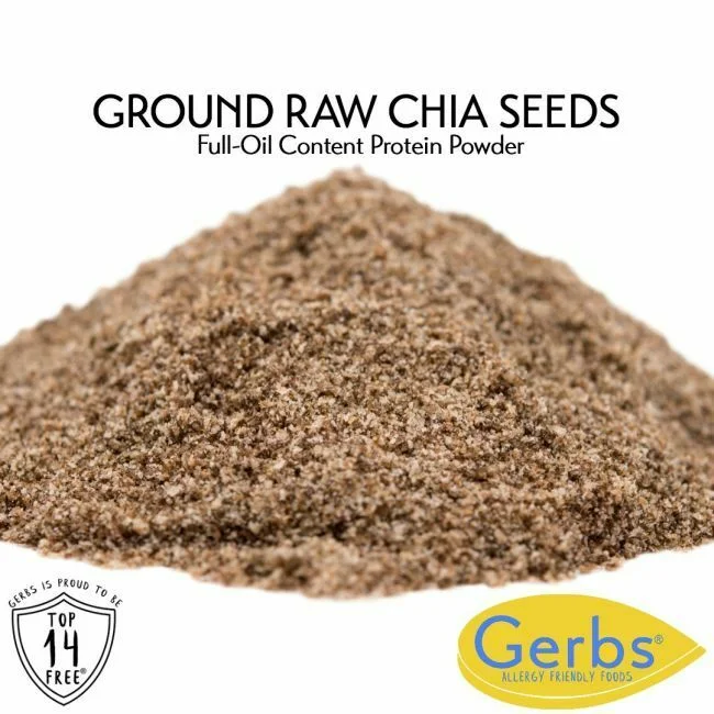 Ground Black Chia Seed Meal (Full Oil Content Protein Powder) Allergy Friendly FoodsGround Black Chia Seed Meal (Full Oil Content Protein Powder) Qualities