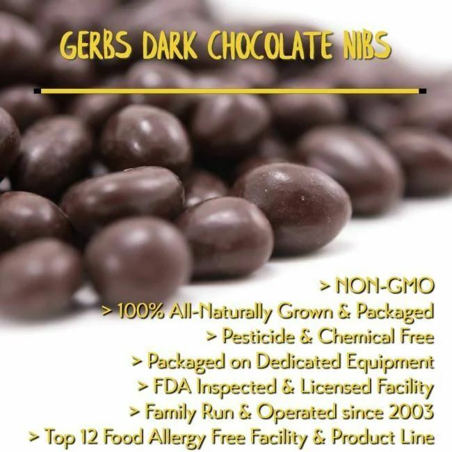 Dark Chocolate Covered Cacao Nibs (55%) Preservative free all natural ingredients