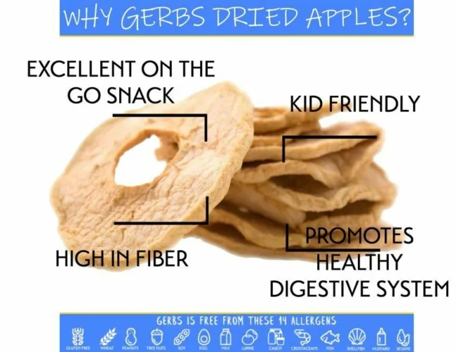 Dried Premium Grade New England Apple Slices, No added Sugar, Resealable Bag Health Benefits