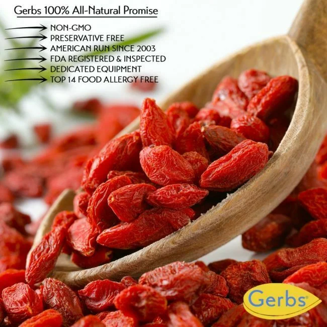 Dried Premium Grade Goji Berries, aka Wolfberry, Resealable Bag