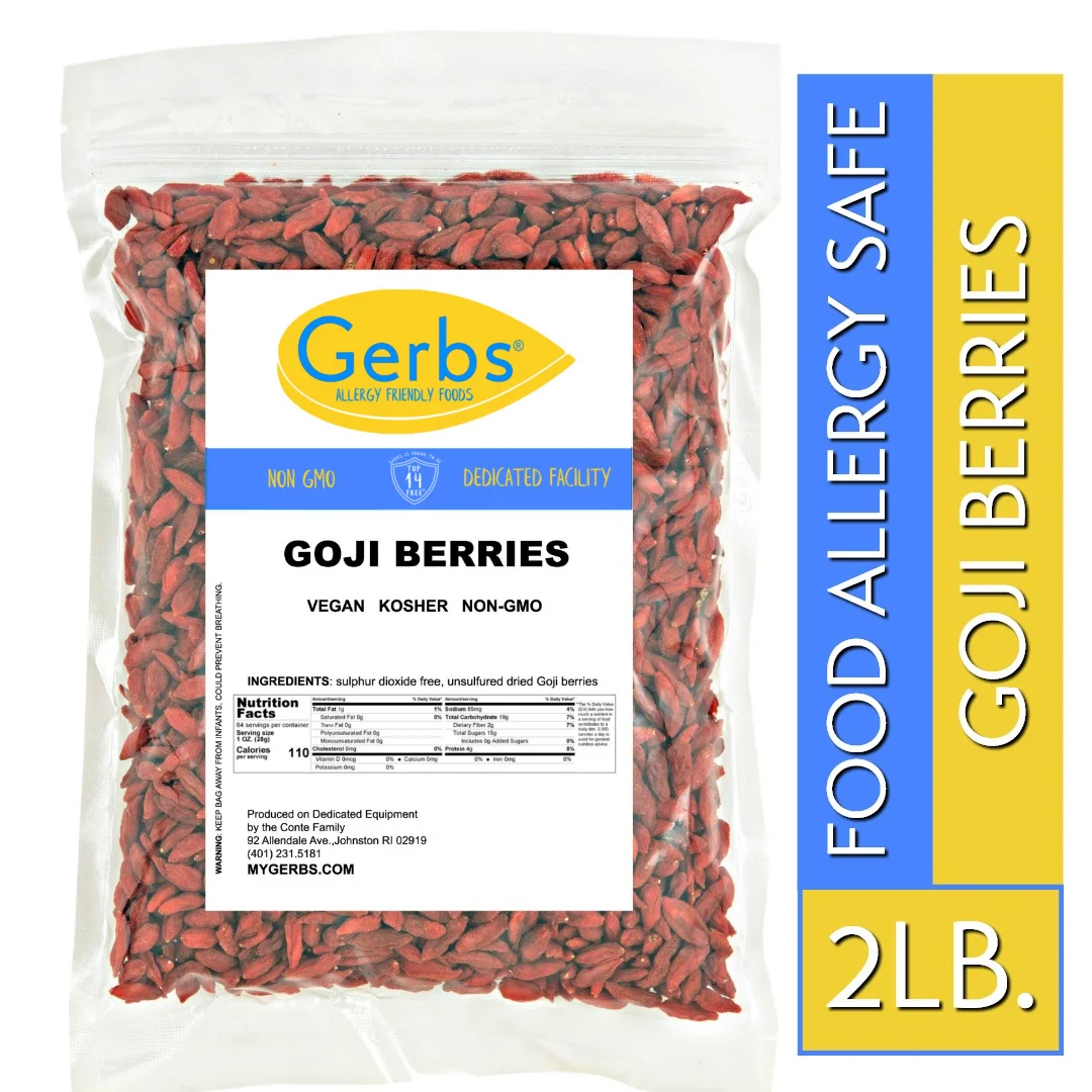Dried Premium Grade Goji Berries, aka Wolfberry, Resealable Bag by Gerbs