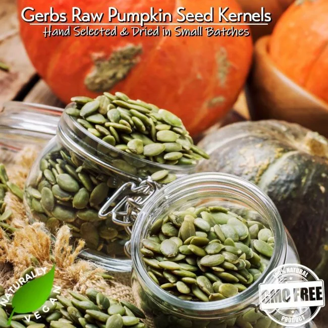 Raw Shine Skin Pumpkin Seed Kernels No Shell Pepitas, Resealable Bag Naturally Vegan