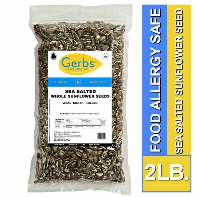 Sea Salted Roasted, Premium USA Grade Sunflower Seeds, In Shell, Resealable Bag by Gerbs