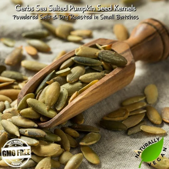 Sea Salted Roasted Shine Skin Pumpkin Seed Kernels, No Shell Pepitas, Resealable Bag Naturally Vegan